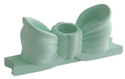Lange Kerzenhalter mit Schleife, Gips, dekorativer Tafelaufsatz, Kerzenständer, Kerzenständer für Hochzeit, Geburtstag, Grün