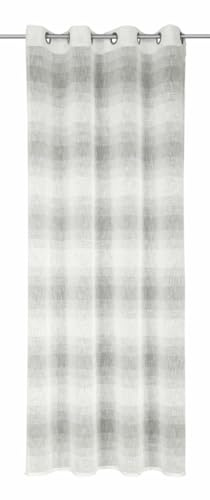 Sehlbach Tenda pronta per l'uso con occhielli, Righe orizzontali strette, Grigio, 135 x 245 cm, Opaca, Traslucida, Elegante senza tempo, Facile da applicare, Certificato Oeko-Tex, Personalizzabile
