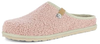 inblu Femme Pantofole Donna Con Ecopelliccia E Plantare in Vera Pelle Imbottito Ed Estraibile Chausson, Rose, 39 EU