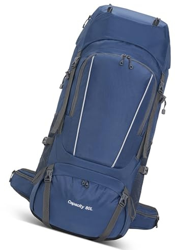 Walmeck 80L Leichtes Wandern Bergsteige, Campingbeutel Großer Kapazität, Oxford Tuch