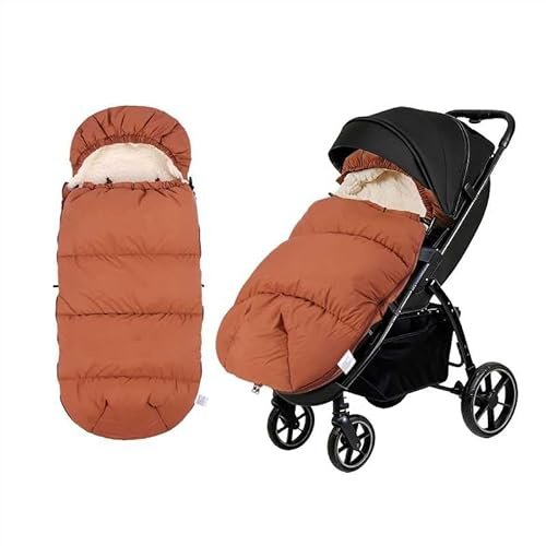Waterproof Thickened Universal Stroller Blanket Footmuff Sleeping Bag and Bunting Winter Cover for Cold Weather (Brown)