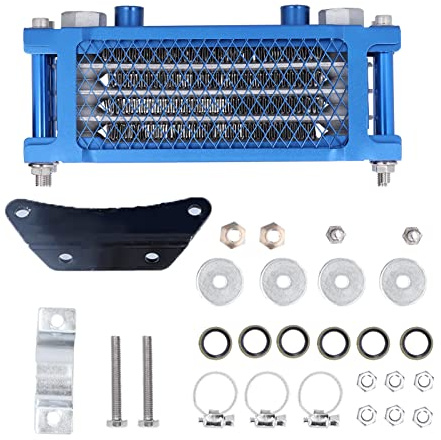 Engine Oil Cooler Kit Universal Motorcycle Oil Radiator System Fast Heat Dissipation Cooling Radiator for Dirt Pit Bike ATV 125cc 250cc with Mounting Brackets and Accessories