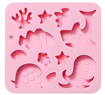 per cioccolatini e caramelle, 10 a tema animali marini, in silicone per cioccolatini ripieni – per torte di ghiaccio, gelatine, biscotti, cottura alimentare