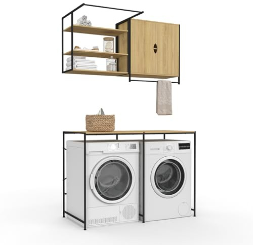 IDMarket - Juego para lavadora y secadora de ropa Detroit Design Industrial