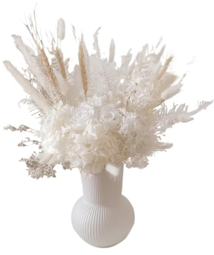 Hierba de la Pampa, decoración Bohemia, Hierba de la Pampa Seca y hortensias preservadas Multicolor, 40-45 cm(B)