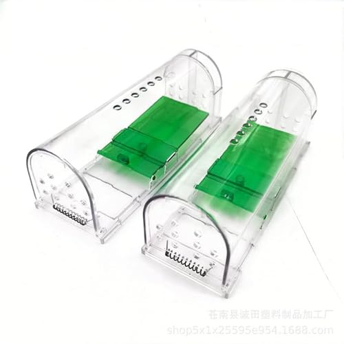 Piège à Souris vivantes Lot de 2 - boîte d'appât + Trous de Ventilation – piège avec Porte de Sortie +poignée - Usage Intérieur et Extérieur -Facile à Nettoyer, Réutilisable-