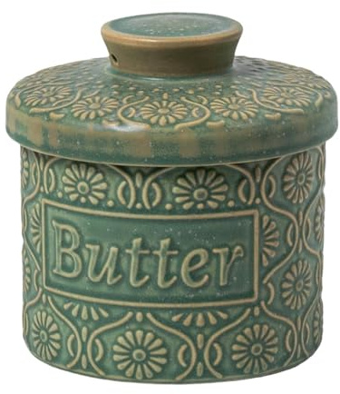 WNDUOKXH Mantequera vintage con tapa, duradera, ideal complemento para la decoración del hogar, ideal tarro o caja de almacenamiento para el mostrador.