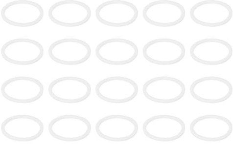 PATIKIL M20 PTFE Flat Washer, 60 Pcs 20mm ID 24mm OD 1.25mm Thick O-Ring Sealing Gasket Spacer for Fasten Screws Flanges Faucet Pipe Valves, White