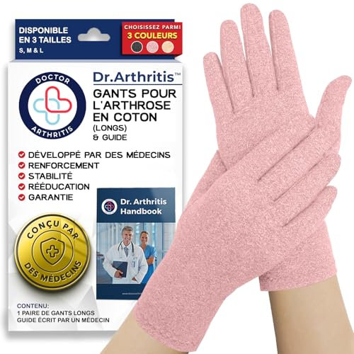 Von Ärzten Entworfen, Arthrose Handschuhe, Weiche Kompressionshandschuhe, Arthritis Vollfingerhandschuhe für Damen/Herren, für Raynauds-Krankheit und Karpaltunnel, Pink, M