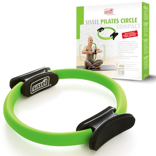 Sissel® Pilates Circle Compact | 27cm Durchmesser | Glasfaserring mit Schaumstoffpolstern | Antirutsch-Gummierung | Ideal für Kraft- und Koordinationstraining | Inkl. Übungsposter | Farbe: Lime