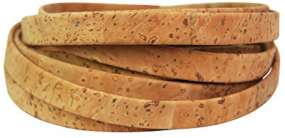 Korkband & Korkschnur Vegan | Flach, Rund, Geflochten | Für Schmuck, Armbänder, Ketten | Bastelmaterial | Ökologisch & Nachhaltig | DIY Zubehör (Beige/Natur, 10mm flach)