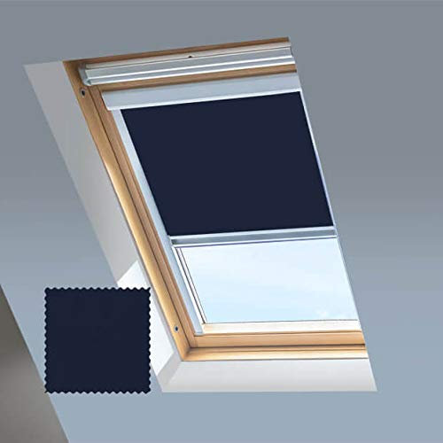 Skylight Rollos für Velux Dachfenster – Verdunkelungsrollo – Mitternachtsblau – Silberfarbener Aluminiumrahmen (9)