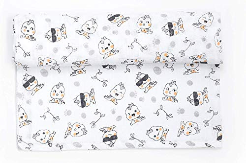 Ti TIN | Baby Musselin, 125x125 cm | Musselin Tuch mit Dinos-Motiv, leichte und weiche Baumwollfaser, Mulltuch vielseitig einsetzbar, als Decke, Halstuch/Dreieckstuch, Spucktuch etc, Farbe: grau