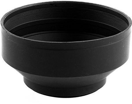 N/A 62mm 3 Stage Soft Rubber Screw Up Folding Lens Hood for Camera