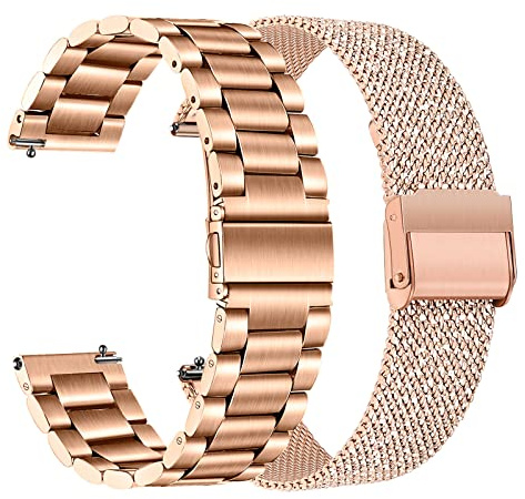TRUMiRR Kompatibel mit Galaxy Watch5 40mm/Watch 4 40mm Armband,Mesh Gewebte Edelstahl 20mm Uhrenarmband Metall Armband für Samsung Galaxy Watch Active2