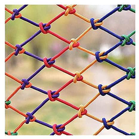 HAPPLiGNLY Playground Indoor Ceiling Safety Net, Stair Fence Anti-Falling Net Pet Protective Net, Outdoor Color Railing Decoration Net Garden Plant Net Rope Netting (Size : 3x4m(9x13ft))
