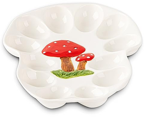 dgudgu Pilz-Eierplatte – Keramik-Eierablage
