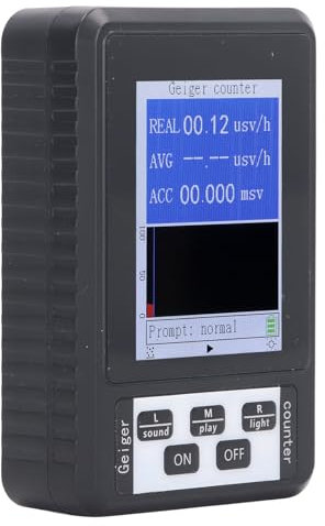 Fockety Geigerzähler-Detektor für Nukleare Strahlung, Beta-Gamma-Röntgenstrahlung, Tragbarer Tragbarer Strahlungsmonitor mit LCD-Display, Hochgenaues, Wiederaufladbares Alarm-Messgerät