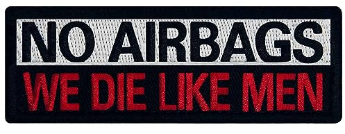 Tactical No Airbags We Die Like Men lapp broderad emblem applikation fästkrok och ögla emblem
