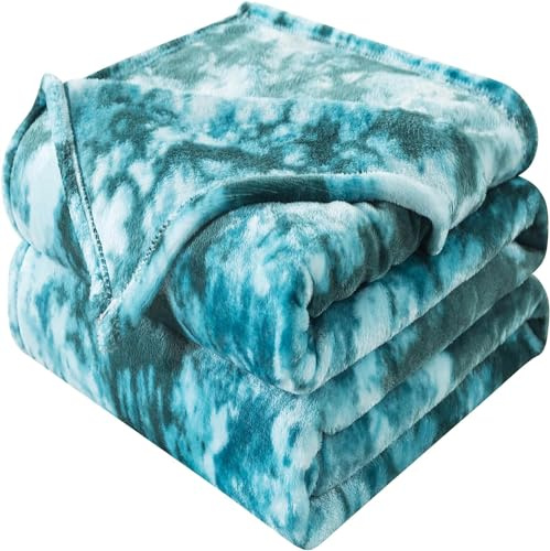 HOZY Kuscheldecke Flauschig Decke Fleecedecke - Sofadecke 230x270 cm Wohndecke Couchdecke, Decke Sofa Leicht, Groß Decke Riesig Sofaüberwurf Weich, Türkis