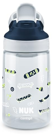 NUK By Contigo Easy Sip Cup | Trinkflasche für Kinder (ab 4 Jahren) | auslaufsicher | Hergestellt aus strapazierfähigem Tritan | BPA-frei | spülmaschinenfest | 420 ml | Skater