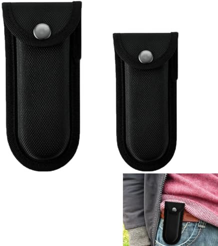 RXKFIGX 2 Pièces Etui Couteau Ceinture, Etui pour Couteaux Pliants en Cuir avec Passant pour Ceinture