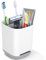 Toaren Porte-brosses à Dents,Amovible en Plastique,Organiseur de Brosse,Support pour Brosse à Dents Electrique avec Trou de Vidange,Antidérapant,Stand Dentifrice,pour Famille,Enfants,Blanc Gris