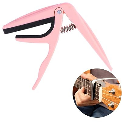 LALADEFIEE Ukulele Tuner and Capo with Wear-resistant Zinc Alloy Construction Silicone Protection for Fretboard for Acoustic Ukulele Playing and Practice
