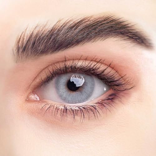 REHLEIN farbige Kontaktlinsen - STAHLBLAU - 2 Stk. inkl. gratis Behälter - blaue Kontaktlinsen - farbige Monatslinsen - natürliches Design - hohe Deckkraft (STAHLBLAU, 1 Paar (2 Stück), 0.00)