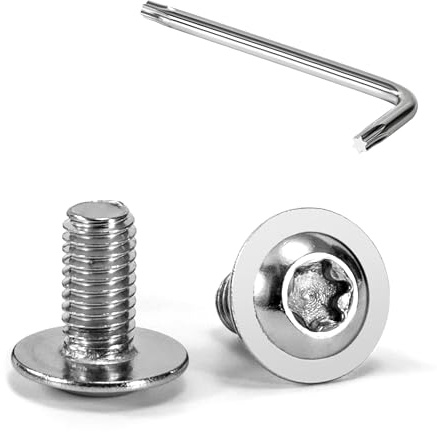 Tunejoy 20 Stück M5 x 10 mm Linsenkopfschrauben mit Flansch Trox Linsenkopfschraube Innensechskant Edelstahl A2 V2A Flanschschrauben Vollgewinde mit T25 Inbusschlüssel