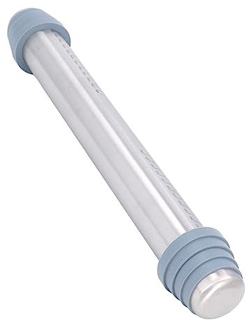 Hominas Rouleau à Pâtisserie avec Anneaux D'Épaisseur, Rouleau D'Argile Ajustable en Acier Inoxydable Antiadhésif pour Cuisson Pâtisserie Fondant Pizza, 42 Cm