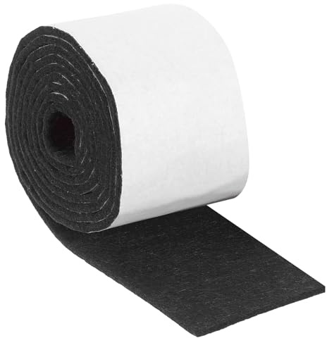 sourcing map Felt Strips with Adhesive Backing, 2 x 60 x 0.12 Anti Scratch Furniture Felt Tapes Self-Stick Pads for Protecting Hardwood Floor, Black