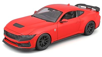 MAISTO Ford Mustang Dark Horse '24 Special Edition, rot - Modellauto 1:24, Originalgetreues Sammlerauto Spielzeugauto mit beweglichen Lenkrad, Türen & Haube, ab 3 Jahren (532925R)