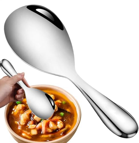 Cucchiaio da portata per riso, paletta per riso in metallo, versatile e antiaderente, grande paletta per riso in metallo ispessito a lunga durata per servire facilmente e controllare efficacemente le