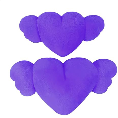 Corazón alas de ángel - Cojín, cojín de peluche con forma de corazón | Adorable y acogedor cojín de coche para habitación, coche, hotel, dormitorio