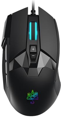 MOJO Pro Performance Souris de jeu silencieuse – Souris filaire avec 9 boutons programmables, y compris clé Sniper, 12 000 DPI, 1000 Hz, force réglable, profils personnalisés