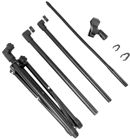 CIMAXIC Sturdy Tripod Mic Stand Adjustable Boom Arm for Stage Singing Podcasts Broadcasting