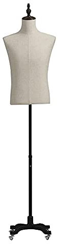 BZGPMFUD Schaufensterpuppe Körpertorso, männliches Modell, Anzug, Kleid, Requisiten, Fensterattrappe, Kleiderständer, Basis mit Universalrädern(Without Arms,M)