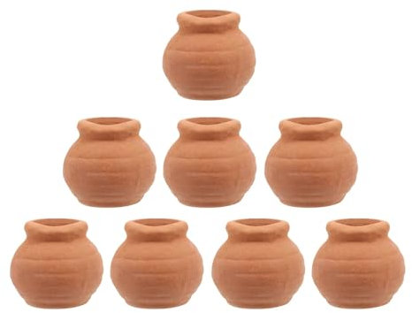 Pots en Terre Cuite Lot de 8 pots miniatures for plantes succulentes, petits pots en terre cuite, poterie de jardin en argile for plantes, vase à fleurs, boîte à plantes, conteneur(1.50X1.50X1.50CM)