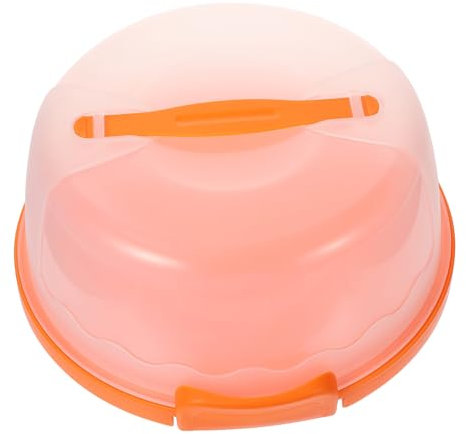 Mikinona 1 Pezzo 8 scatola per la conservazione della torta stretto chiaro porta torte con coperchio ermetico contenitore per torte plastica Orange Riutilizzabile