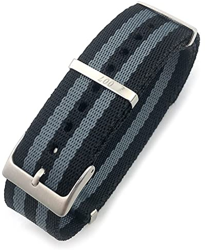 20mm 21mm Nylon Watchband för Watch Seamaster 007 Commander Soft Canvas Fabric Strap/007 Black Orange/20mm
