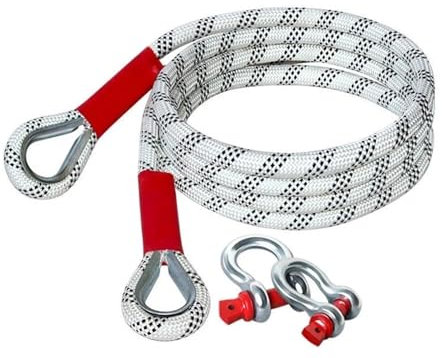 EGUIAS otfall-Abschleppgurt Ist EIN sehr zuverlässiges und verschleißfestes neues Auto-Abschleppseil für Geländefahrzeuge,(White,7m-10t)
