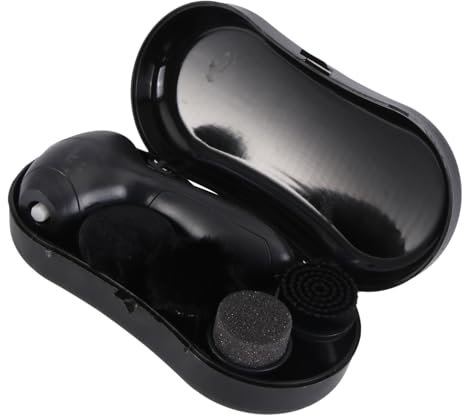 LIFKOME Electric Leather Shoe Polisher Shoes Cleaning Machine Leather Care Polisher and Footwear Care Brush for Home Use Black