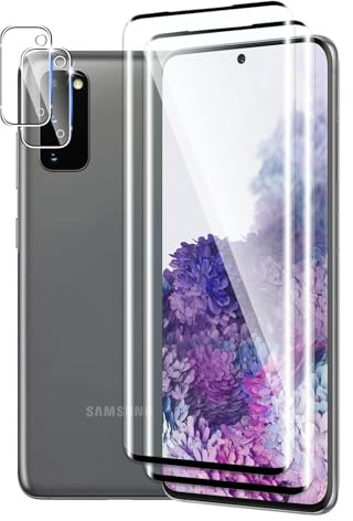 DXULWLM 2+2 Stück Schutzfolie für Panzer Schutz Glas für Samsung Galaxy S20 mit Kameraschutz,HD-Klar,3D Volle Abdeckung,9H Härte,blasenfrei,Anti-Kratzen Displayschutz für Samsung Galaxy S20