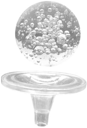 VICASKY 8cm Bubble Crystal Ball Water Fountain Sphere Glass Stand Tabletop Crystal Ball Ornament for Living Room Feng Shui Decor