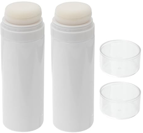 MOLUCKFU Puderflasche 2 Stück-Pack 14,8 X 4,8 X 4,8cm aus Kunststoff für Losen Talkum Puder mit Puderquaste Halter für Säuglinge und Kleinkinder