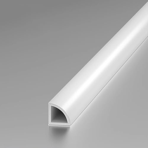 Fliesenprofil, Viertelkreis-Leiste 125 Cm (2 Stück) – Keramik-Kantenschutz Für Fliesen, Lange Fliesenleiste Für Badezimmer, Büro, Hotel Und Schule(Matte white,30x30mm)