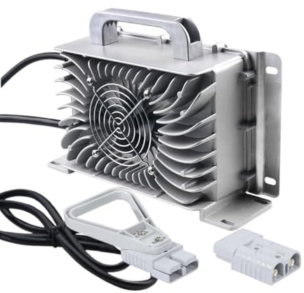 WLEJSL Chargeur de Batterie 48 V 25 A pour Transpalette Électrique 1500 W, Entièrement Automatique, Étanche IP67, pour Transpalette Électrique 24 V, Autolaveuse et Élévateur à Ciseaux,A1,350A