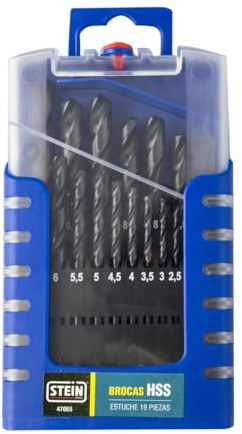 Broca - set de 19 piezas HSS de 1 a 10 mm, ideal para perforaciones precisas en metal, alta durabilidad y resistencia al desgaste.