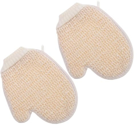 Guanto Esfoliante, 2 Pezzi Guanto di Crine Vegetale, Guanto da Bagno, Massaggio Corpo Spa Esfoliazione Intensa Gants Adatto a Tutti i Tipi di Pelle